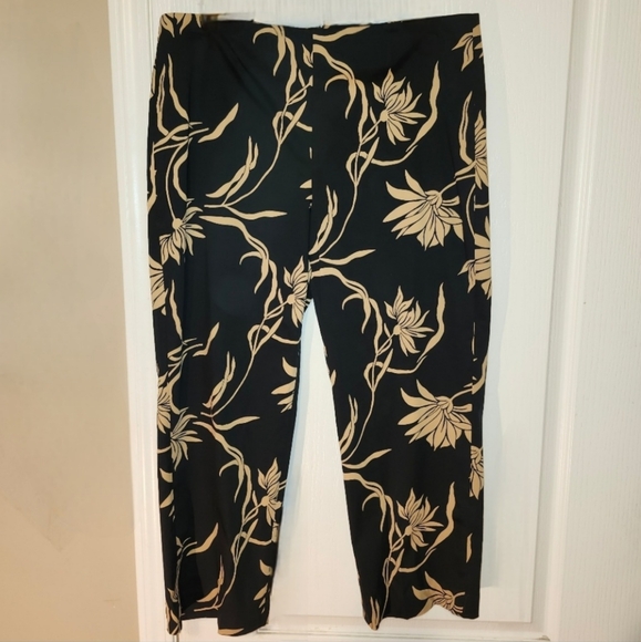 Optimum black and gold cropped cigarette pants in size 14 - Picture 1 of 14